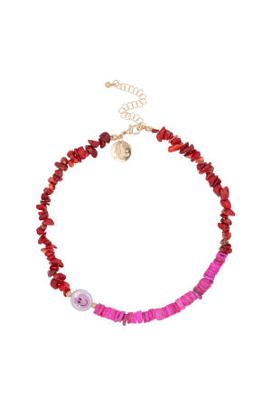 ketting Happy Stone roze/rood