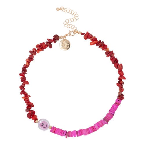 Life of Bulu ketting Happy Stone roze/rood afbeelding