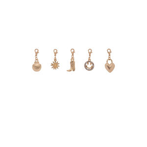 set van 5 bedels goudkleurig
