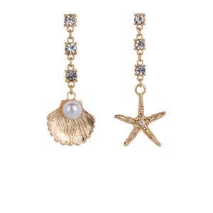 oorbellen Sea Star & Shell goudkleurig