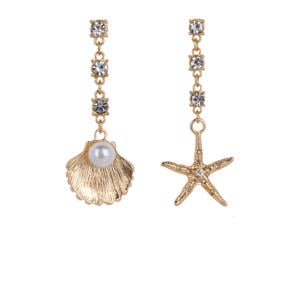 oorbellen Sea Star & Shell goudkleurig