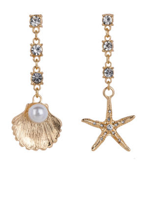 oorbellen Sea Star & Shell goudkleurig