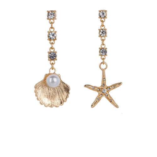 Life of Bulu oorbellen Sea Star & Shell goudkleurig afbeelding