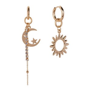 oorbellen Moon & Star goudkleurig