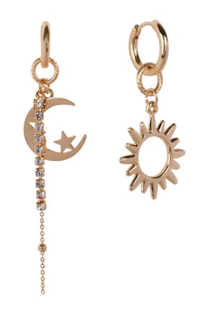 oorbellen Moon & Star goudkleurig