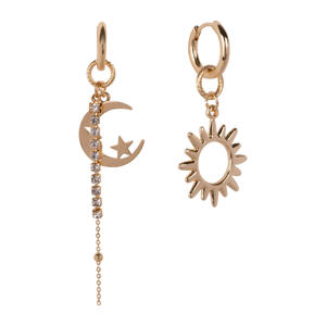 oorbellen Moon & Star goudkleurig