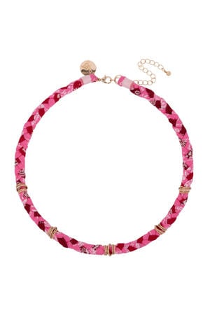 gevlochten ketting roze