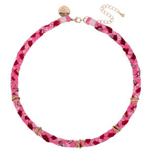 gevlochten ketting roze