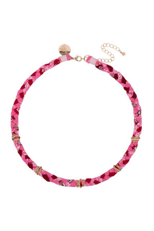 gevlochten ketting roze
