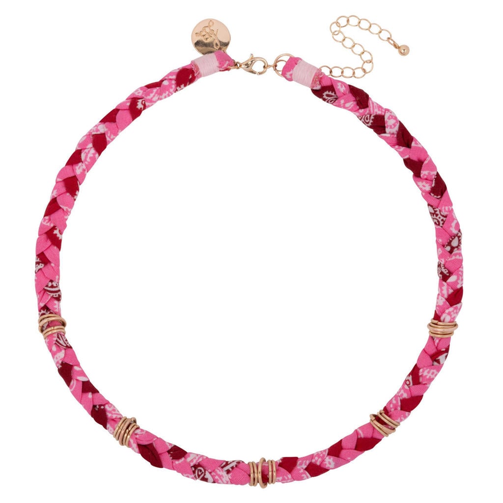 Life of Bulu gevlochten ketting roze