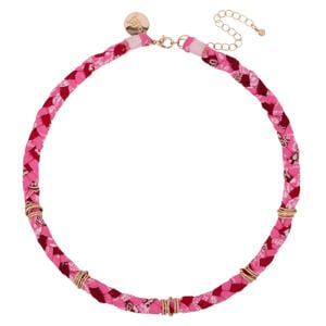 gevlochten ketting roze