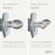 thumbnail: Difrax Dental Fopspeen - 18+ Maanden - Creme/beige- 2 st.