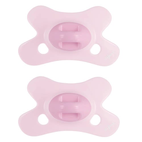 Difrax Dental Fopspeen - 0 tot 6 Maanden - Lichtroze - 2 st. afbeelding