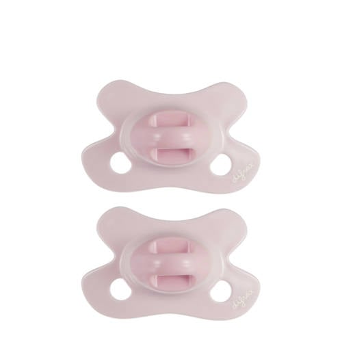 Difrax Dental Fopspeen - Newborn - Lichtroze - 2 st. afbeelding