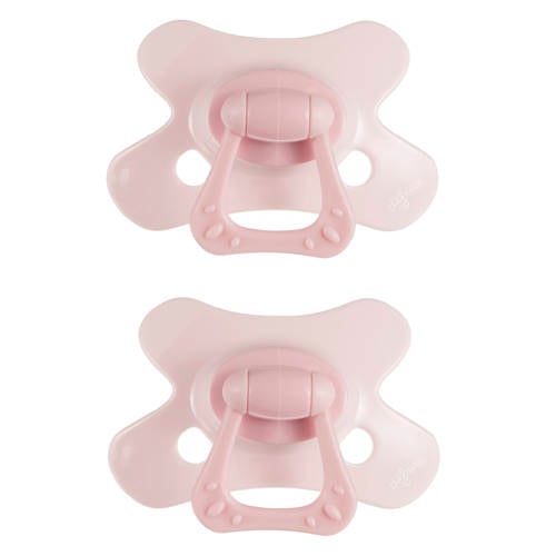 Difrax Dental Fopspeen - 6 tot 12 Maanden - Lichtroze - 2 st. afbeelding
