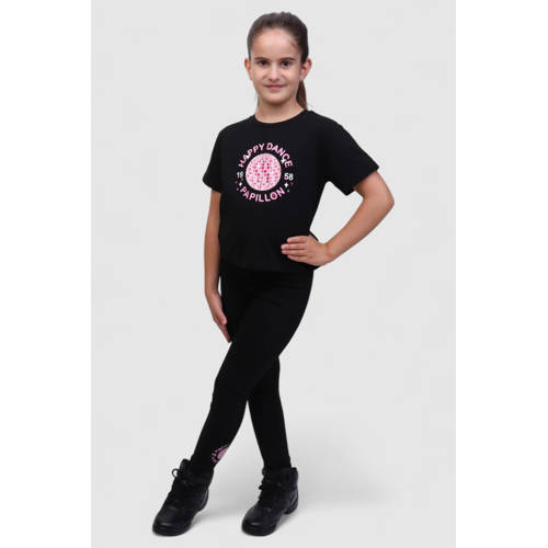 Papillon sportlegging Happy Dance zwart/roze afbeelding