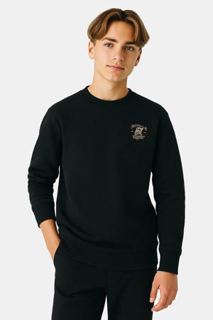 sweater met backprint zwart