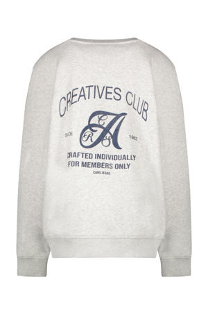 sweater met backprint lichtgrijs