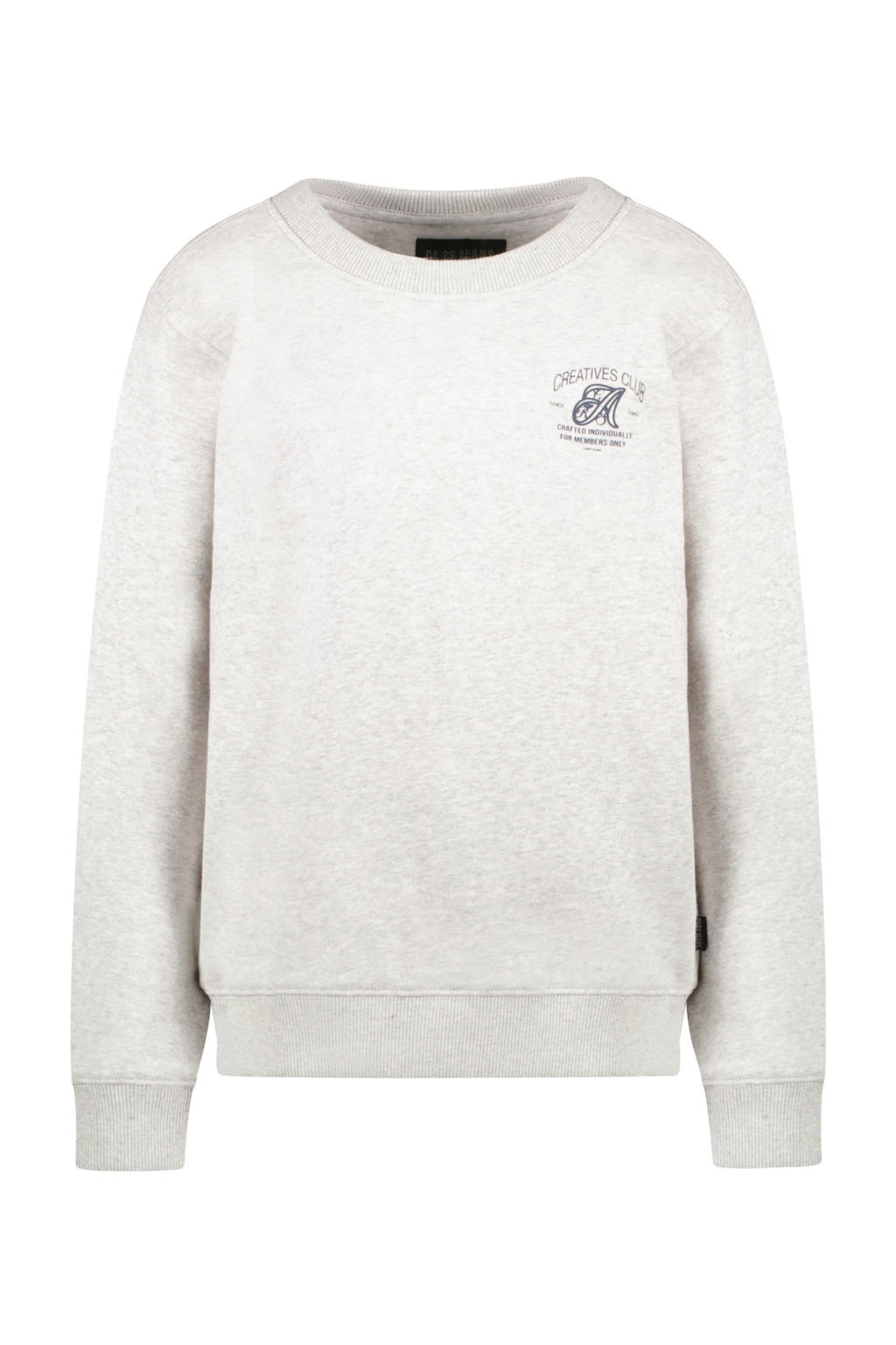 Lichtgrijze jongens Cars sweater met backprint, lange mouwen, ronde hals en geribde boorden