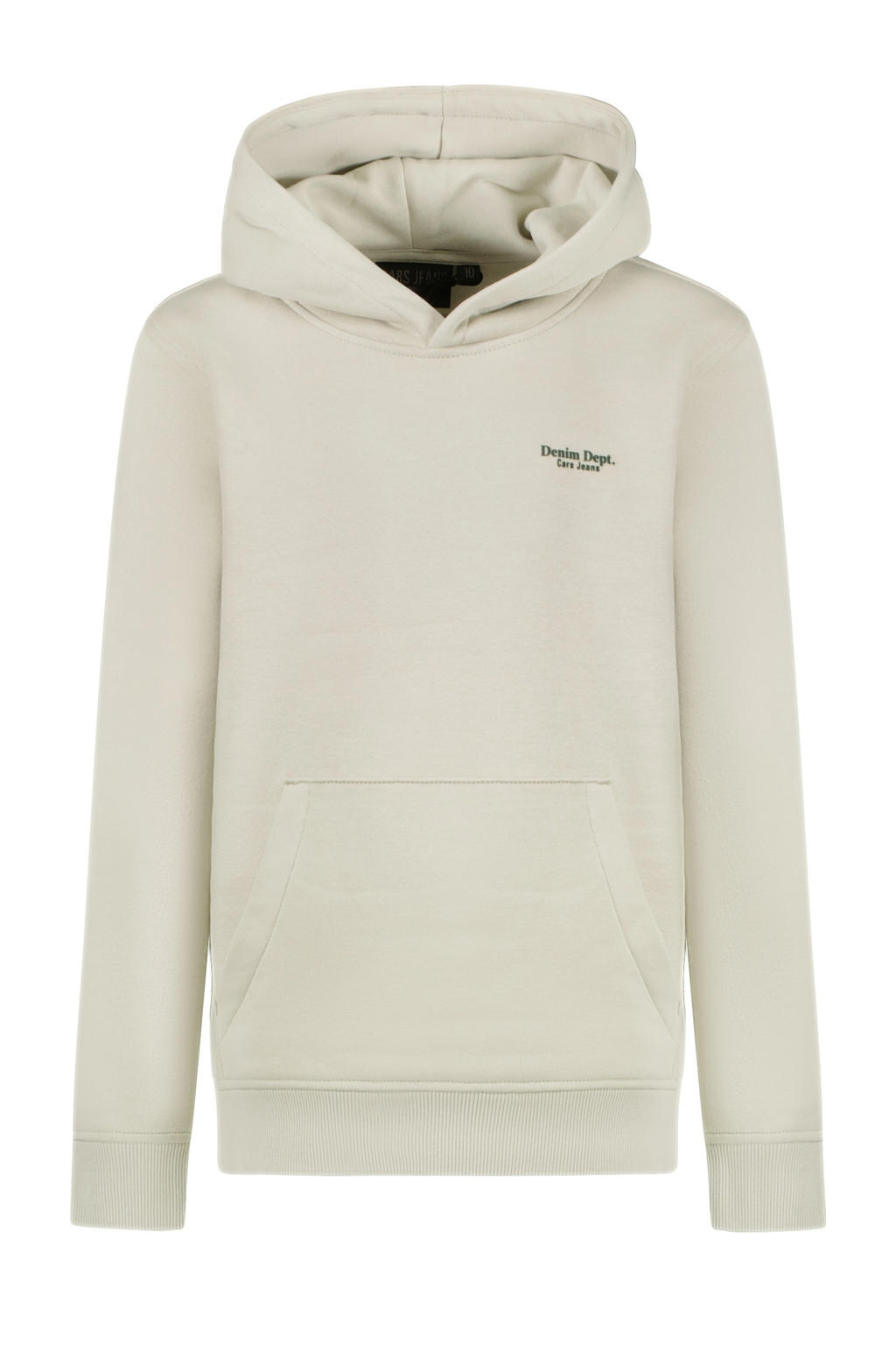 Ecru jongens Cars hoodie van sweat materiaal met effen, lange mouwen en capuchon