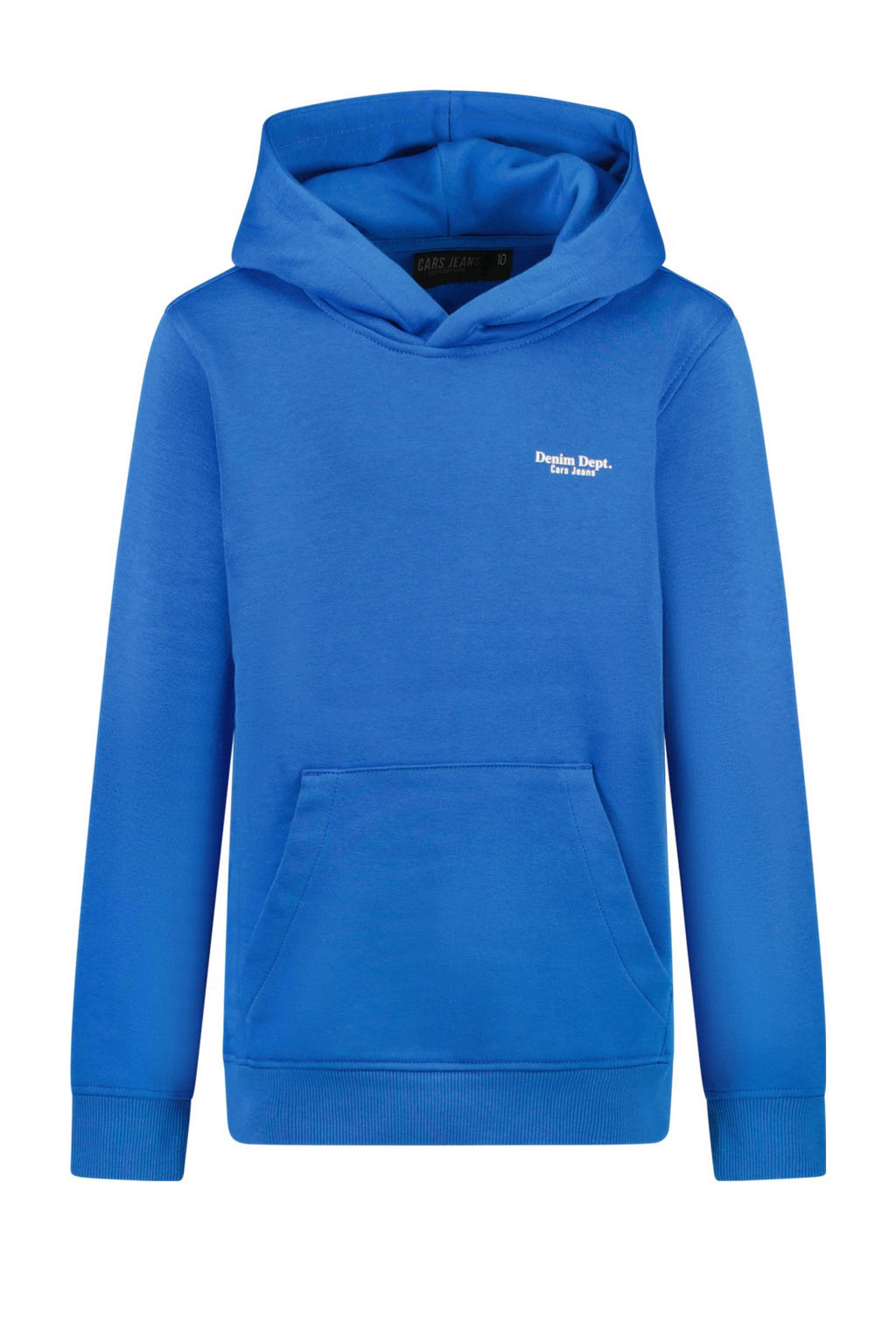 Blauwe jongens Cars hoodie van sweat materiaal met effen, lange mouwen en capuchon