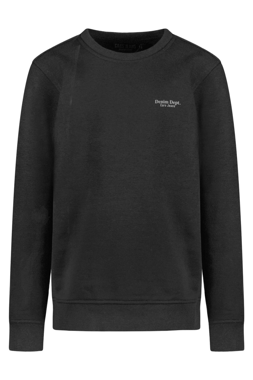 Zwarte jongens Cars sweater met lange mouwen en geribde boorden