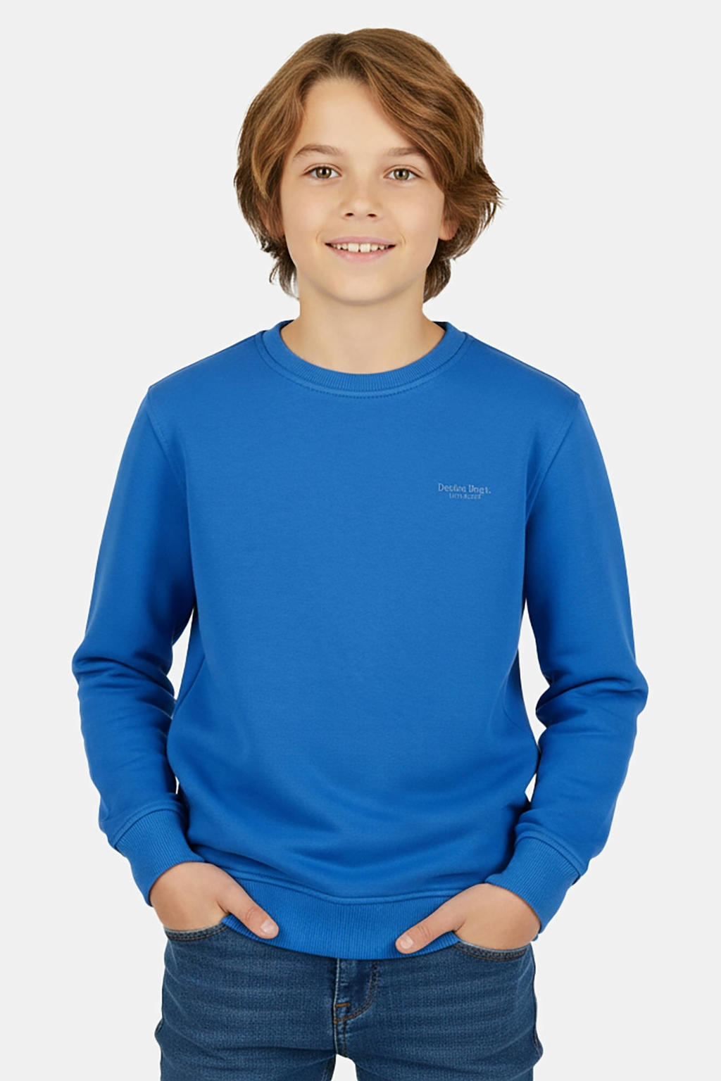 Blauwe jongens Cars sweater met lange mouwen en geribde boorden