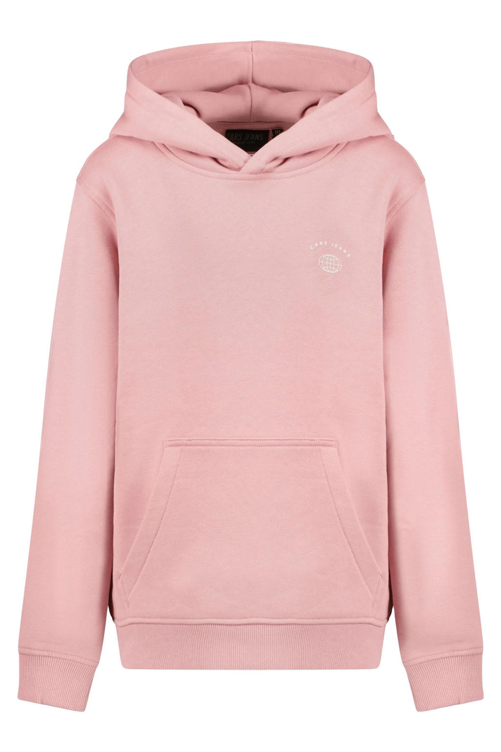 Roze jongens Cars hoodie van sweat materiaal met backprint, lange mouwen en capuchon