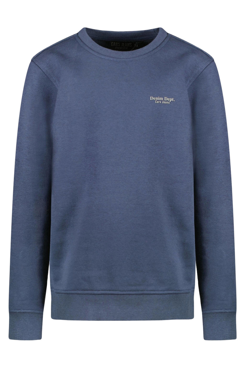 Donkerblauwe jongens Cars sweater met lange mouwen en geribde boorden