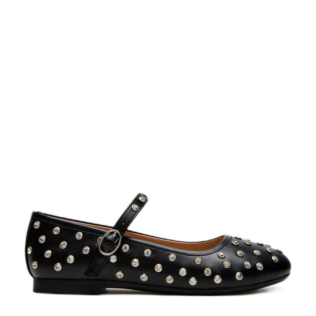 Zwarte meisjes Steve Madden JVinetar ballerina's met studs met gesp