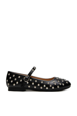 JVinetar ballerina's zwart met studs