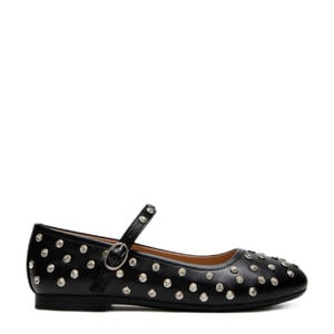 JVinetar ballerina's zwart met studs