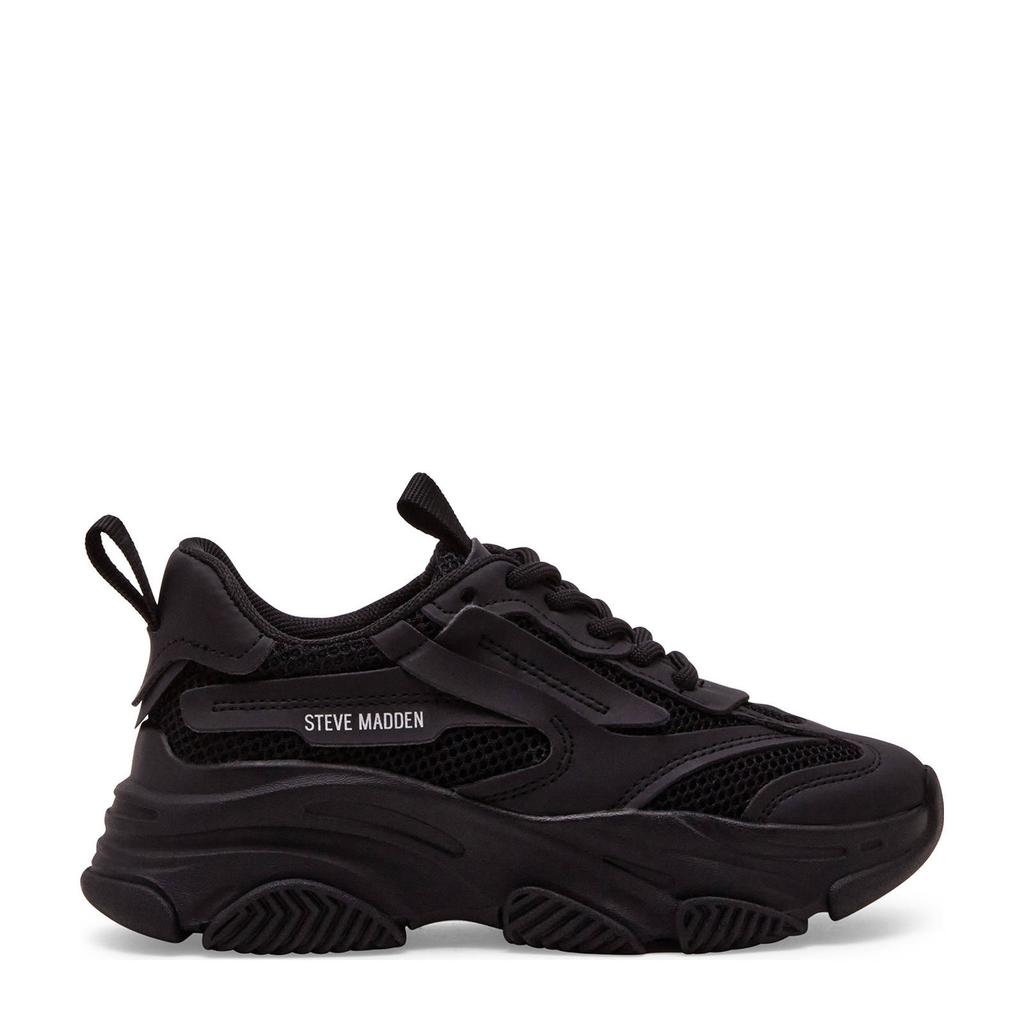 Zwarte meisjes Steve Madden JPossession chunky sneakers van textiel met veters
