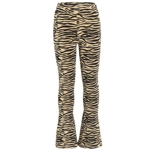 Orange Stars flared broek met zebraprint Rava beige afbeelding