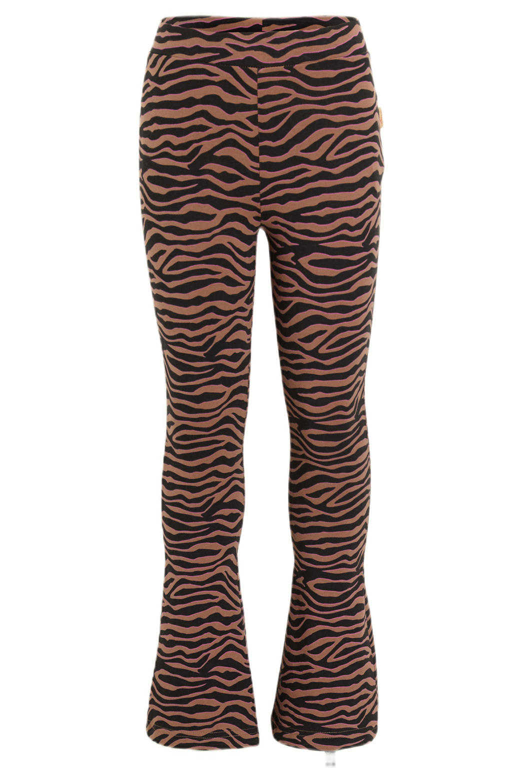 Bruine meisjes Orange Stars flared broek print Rava van katoen met elastische tailleband