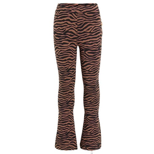 Orange Stars flared broek met zebra print Rava bruin afbeelding