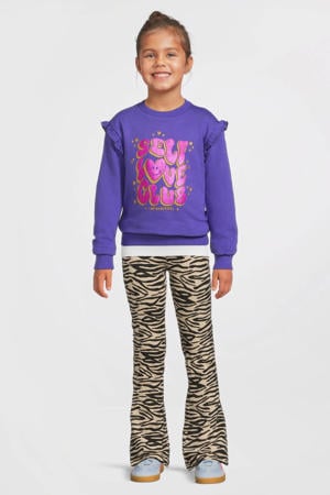 sweater met printopdruk en ruches Charlotte paars