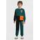 Orange Stars colourblock fleece joggingbroek Adam met printopdruk teal