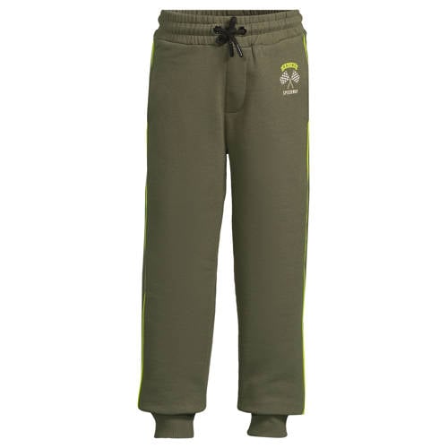 Orange Stars fleece joggingbroek met contrasterende bies Alec khaki afbeelding