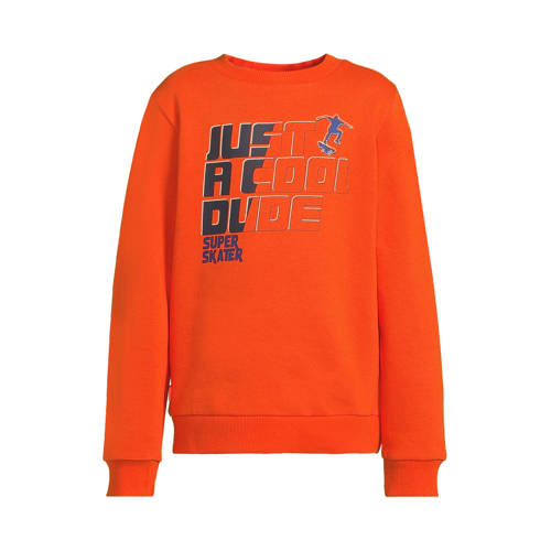 Orange Stars fleece sweater met printopdruk Billy oranje afbeelding