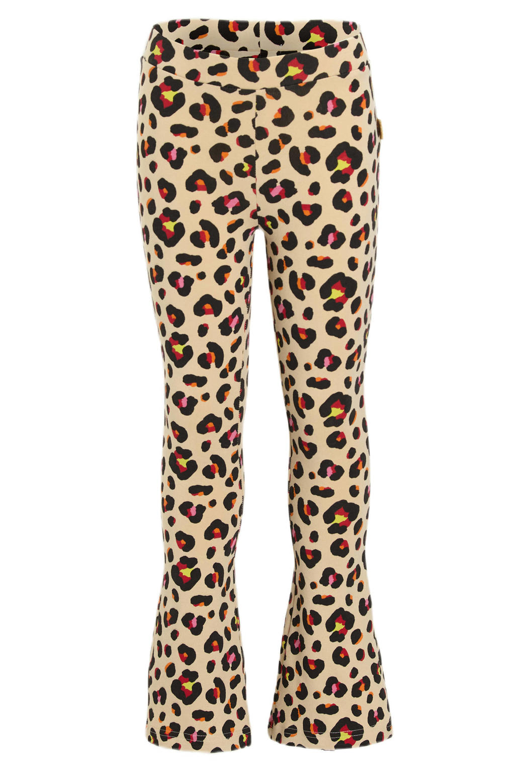 Multikleurige meisjes Orange Stars flared broek Rava van katoen met elastische tailleband en dierenprint
