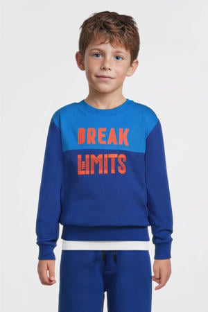 colourblock sweater Theo blauw
