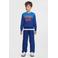 Orange Stars colourblock sweater Theo blauw