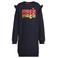 Orange Stars fleece sweatjurk Jeanne met printopdruk donkerblauw