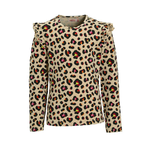 Orange Stars longsleeve met ruches Razi multi afbeelding