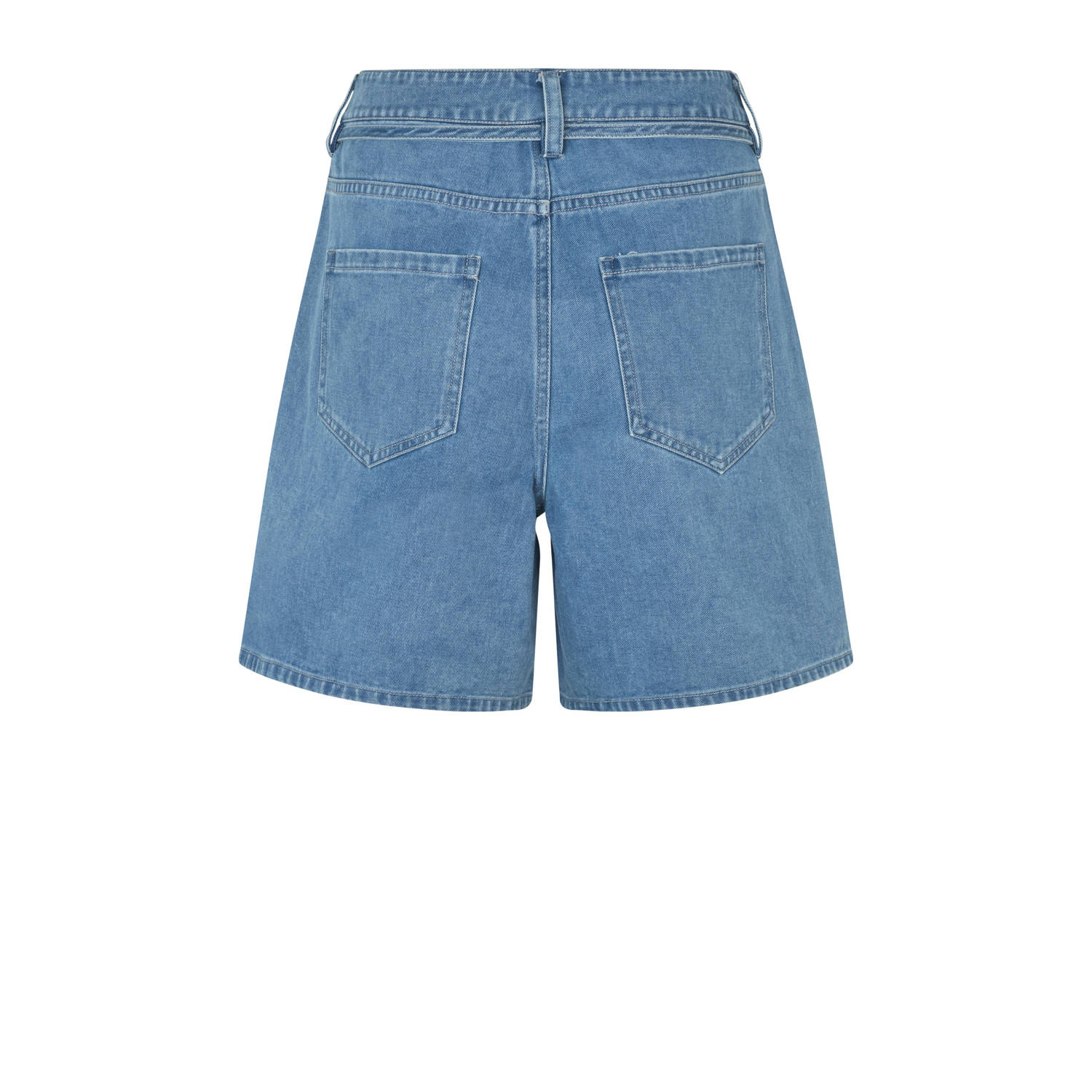 Modström denim straight high waist short light blue denim