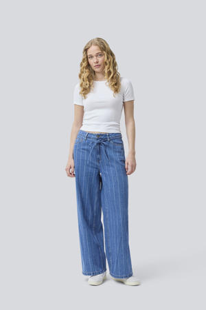 high waist wide leg jeans medium blue denim
