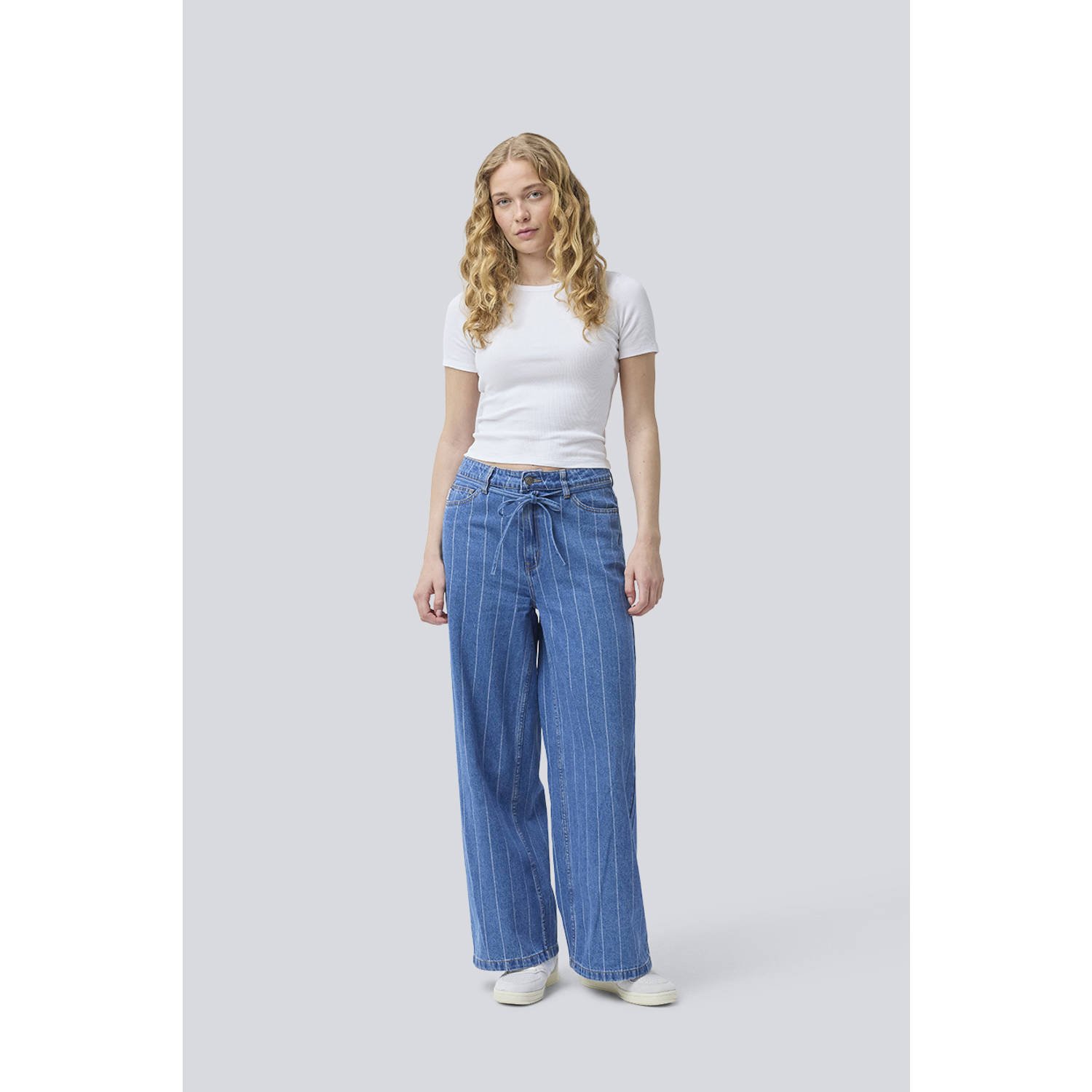 Modström high waist wide leg jeans medium blue denim