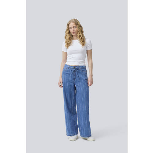 Modström high waist wide leg jeans medium blue denim afbeelding