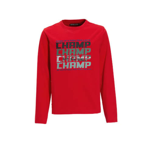 Orange Stars longsleeve met champ racing printopdruk Charlie rood afbeelding